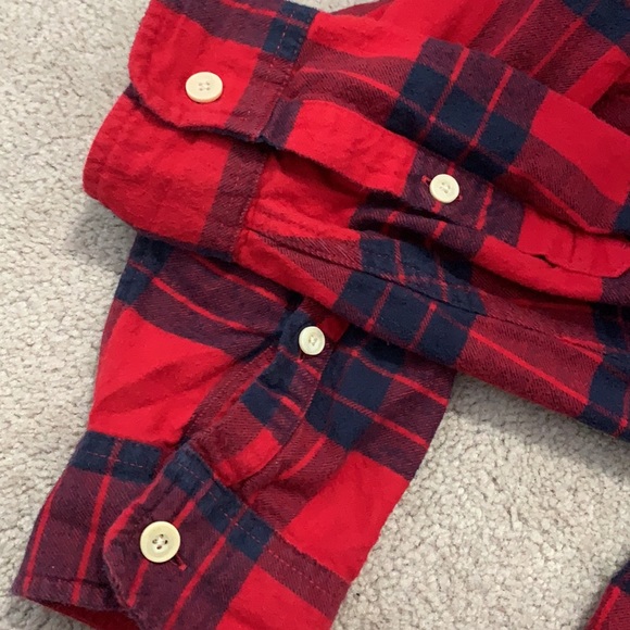 HOLLISTER, Flannel Long Sleeved Top, Red/Black, EXTRA LARGE - Picture 5 of 13